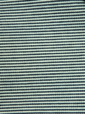Navy with Natural Small Stripe 100% Cotton Denim