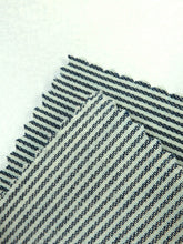 Navy with Natural Small Stripe 100% Cotton Denim