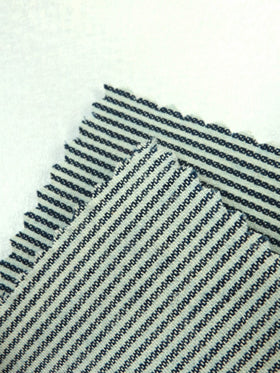 Navy with Natural Small Stripe 100% Cotton Denim - 0