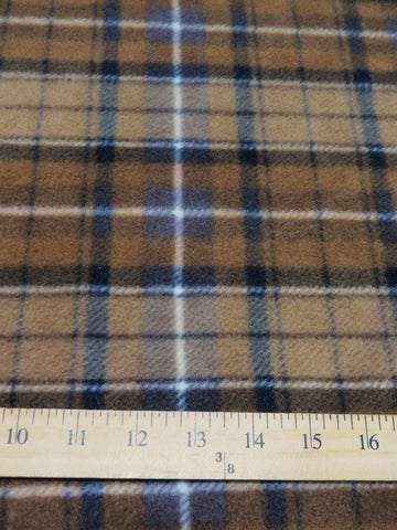 Western Tartan Plaid Fleece Printed Fabric. - 0