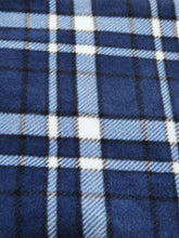 Aquamarine Tartan Plaid Fleece Printed Fabric.