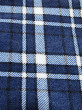 Aquamarine Tartan Plaid Fleece Printed Fabric. - 0