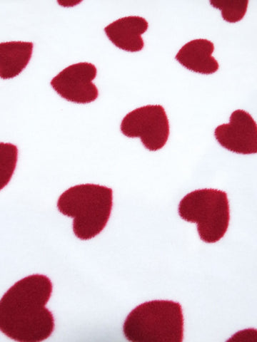Valentine Hearts Fleece Printed Fabric - 0