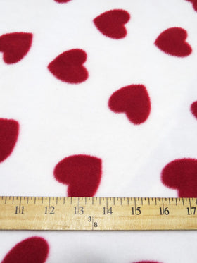 Valentine Hearts Fleece Printed Fabric