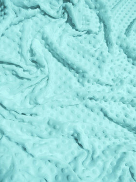 Icy Blue Minky Dimple Dot Baby Soft Fabric / Sold By The Yard