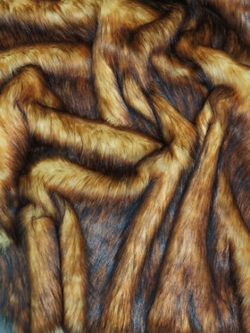 Fire Wolf Animal Coat Costume Faux Fur Fabric / Sold By The (SECOND QUALITY GOODS)