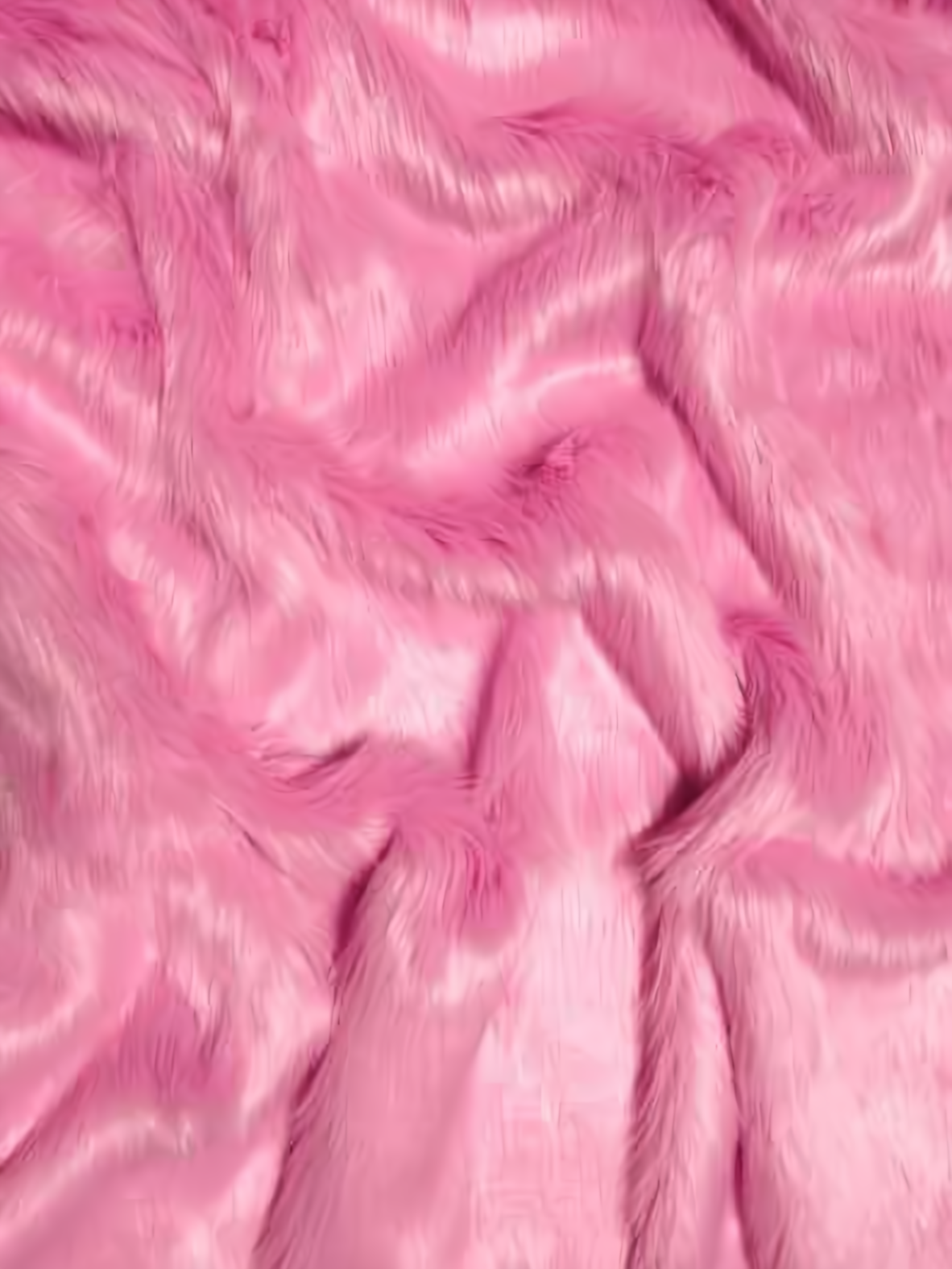 Bubble Gum Solid Shaggy Long Pile Faux Fur Fabric / Sold By The Yard (Closeout)