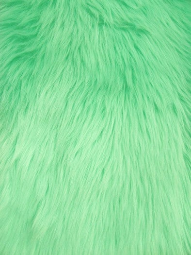 Faux Fake Fur Solid Shaggy Long Pile Fabric / Mint / EcoShag 15 Yard Bolt-2