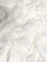 (Second Quality Goods) White Solid Mongolian Long Pile Faux Fur Fabric / Sold By The Yard