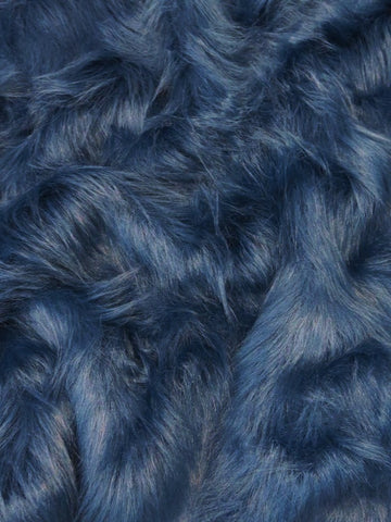 Buy navy-blue Lions Mane (Flokati) Long Pile Faux Fur