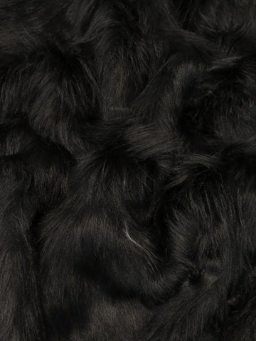 Buy black Lions Mane (Flokati) Long Pile Faux Fur