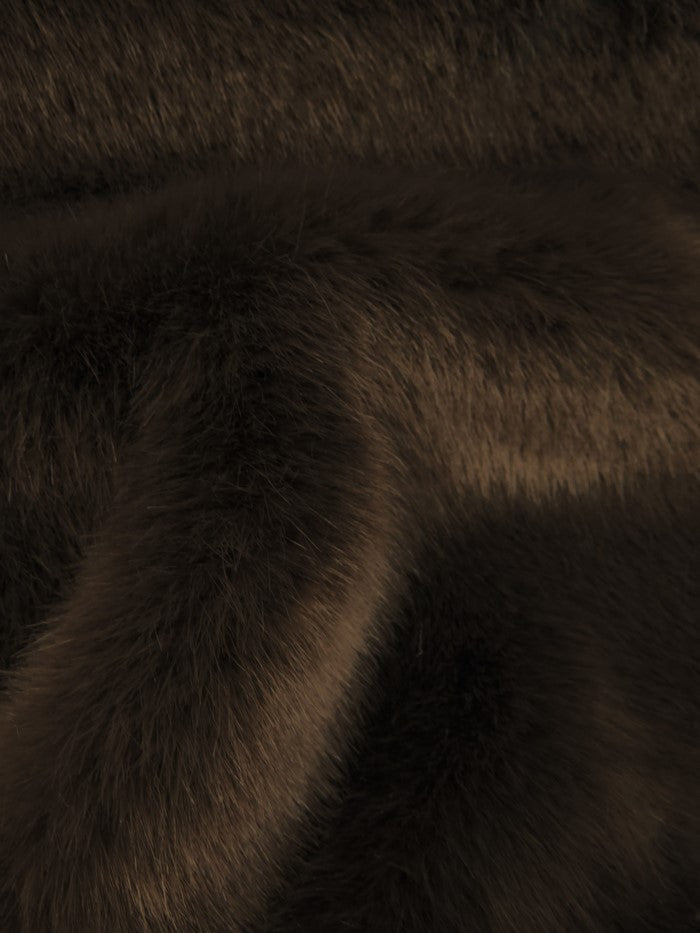 Buy brown Stretch Faux Fur Fabric