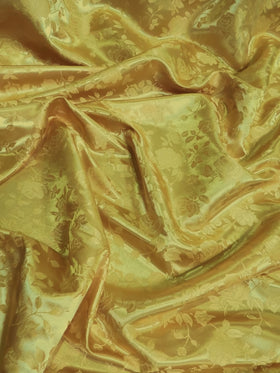 Floral Rose Jacquard Satin Fabric / Chickpea / Sold By The Yard