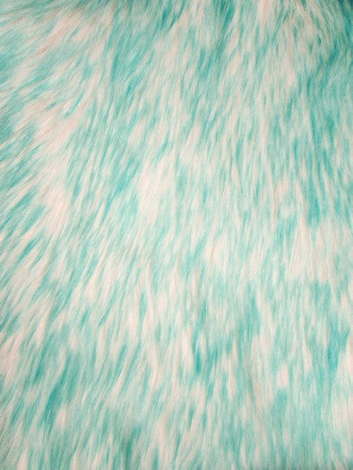 Candy Shag Faux Fur Fabric / Aqua / Sold By The Yard (Second Quality Goods) - 0
