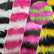 2 Two Tone Striped Long Pile Faux Fur Fabric / Sold By The Yard