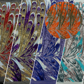 Feather Wing Iridescent Sequin Stretch Mesh Fabric / Sold by the Yard