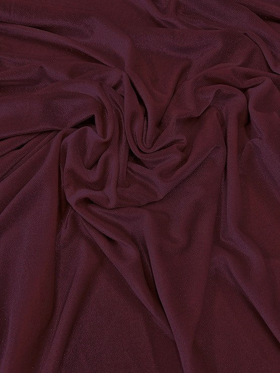 GLITTER STRETCH VELVET 360 GRAMS SPANDEX FABRIC / Burgundy / Sold by the Yard