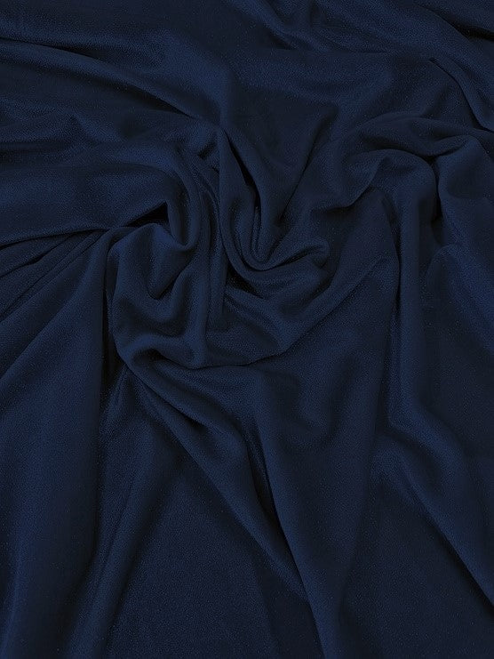 GLITTER STRETCH VELVET 360 GRAMS SPANDEX FABRIC / Navy Blue / Sold by the Yard