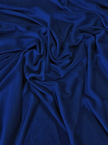 GLITTER STRETCH VELVET 360 GRAMS SPANDEX FABRIC / Royal Blue / Sold by the Yard