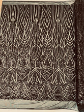 Geometric Sequin Stretch Mesh Fabric / Sold by the Yard