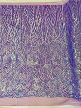 Geometric Sequin Stretch Mesh Fabric / Sold by the Yard