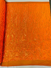 Geometric Sequin Stretch Mesh Fabric / Sold by the Yard