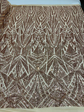 Geometric Sequin Stretch Mesh Fabric / Sold by the Yard