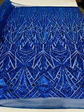 Geometric Sequin Stretch Mesh Fabric / Sold by the Yard