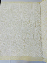 Geometric Sequin Stretch Mesh Fabric / Sold by the Yard