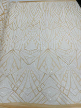 Geometric Sequin Stretch Mesh Fabric / Sold by the Yard