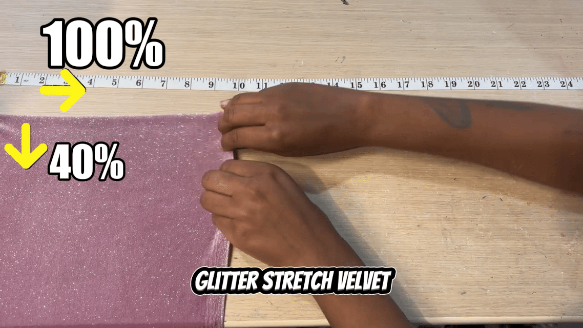 GLITTER STRETCH VELVET 360 GRAMS SPANDEX FABRIC / Black / Sold by the Yard