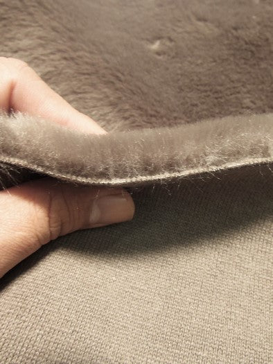 Half Shag Faux Fur Fabric (Beaver)(Knit Backing) / Black / Sold By The Yard