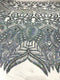 Royalty Damask Iridescent Sequin Stretch Mesh Fabric / Sold by the Yard