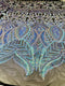 Royalty Damask Iridescent Sequin Stretch Mesh Fabric / Sold by the Yard