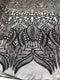 Royalty Damask Iridescent Sequin Stretch Mesh Fabric / Sold by the Yard