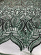 Royalty Damask Iridescent Sequin Stretch Mesh Fabric / Sold by the Yard