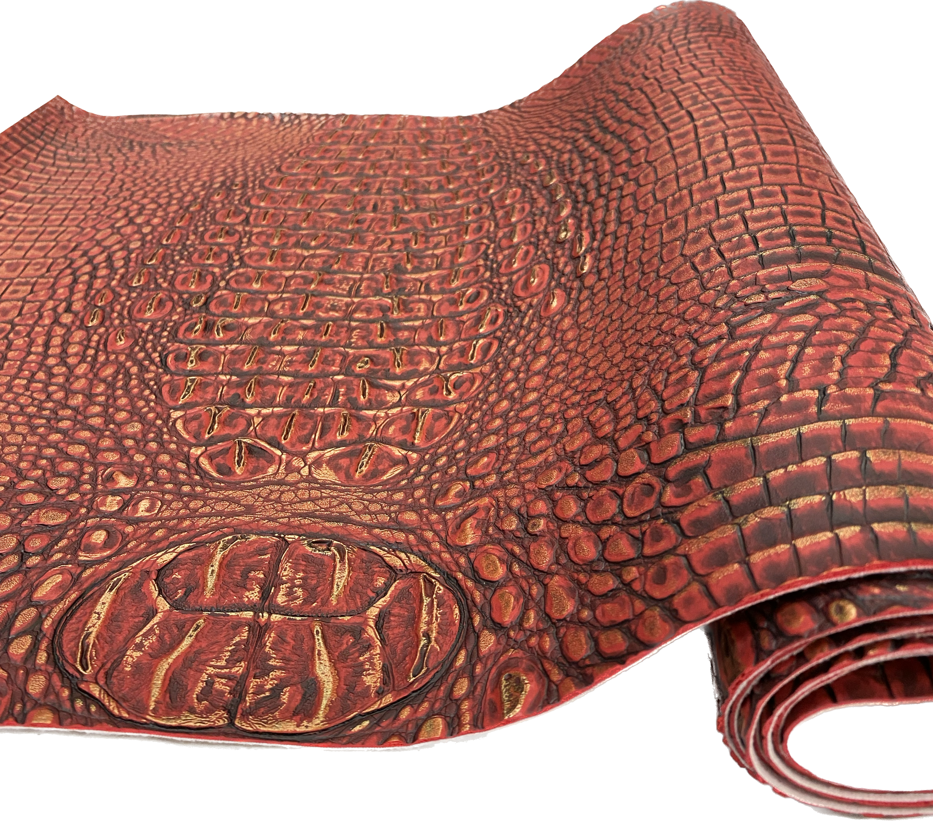 Rose Bronze Metallic Caiman Gator Vinyl / 30 Yard Roll