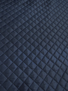 Quilted Polyester Batting Upholstery Fabric / Midnight Navy