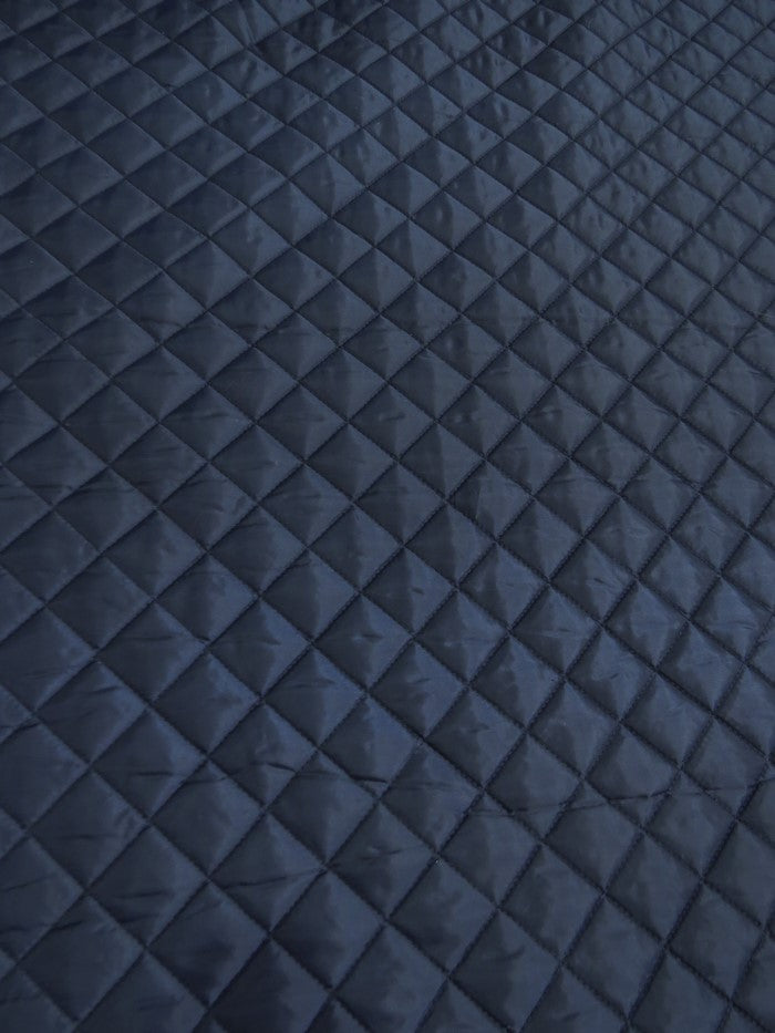 Quilted Polyester Batting Upholstery Fabric / Midnight Navy