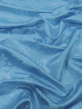 Floral Rose Jacquard Satin Fabric / Coppen / Sold By The Yard