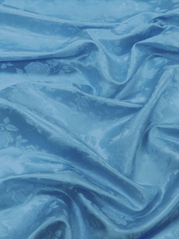 Floral Rose Jacquard Satin Fabric / Coppen / Sold By The Yard