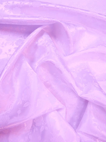 Floral Rose Jacquard Satin Fabric / Lavender / Sold By The Yard