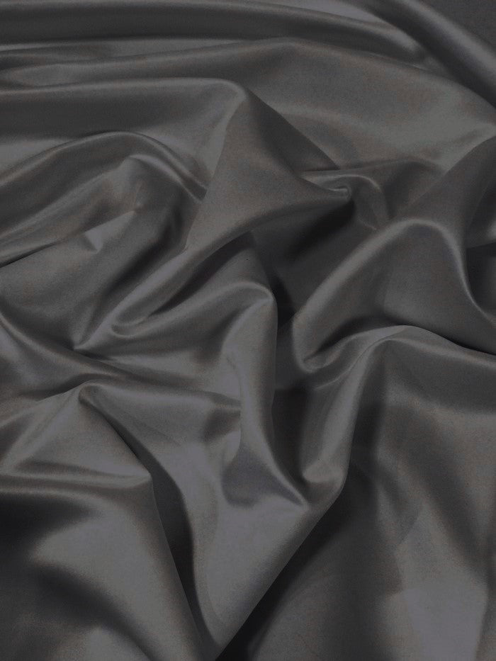 Dull Bridal Satin Fabric / Charcoal / Sold By The Yard