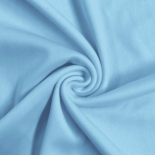 Solid Polyester Interlock Knit Fabric / Baby Blue / Sold By The Yard