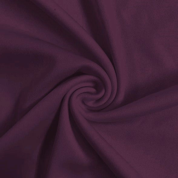 Solid Polyester Interlock Knit Fabric / Eggplant / Sold By The Yard