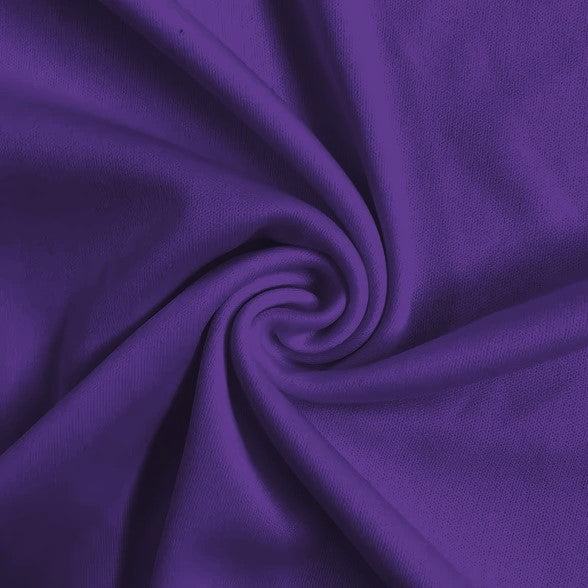 Solid Polyester Interlock Knit Fabric / Dark Purple / Sold By The Yard