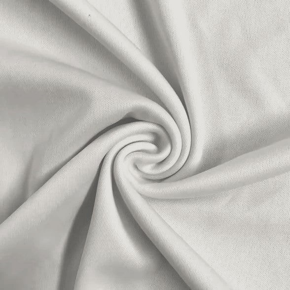 Solid Polyester Interlock Knit Fabric / Silver / Sold By The Yard