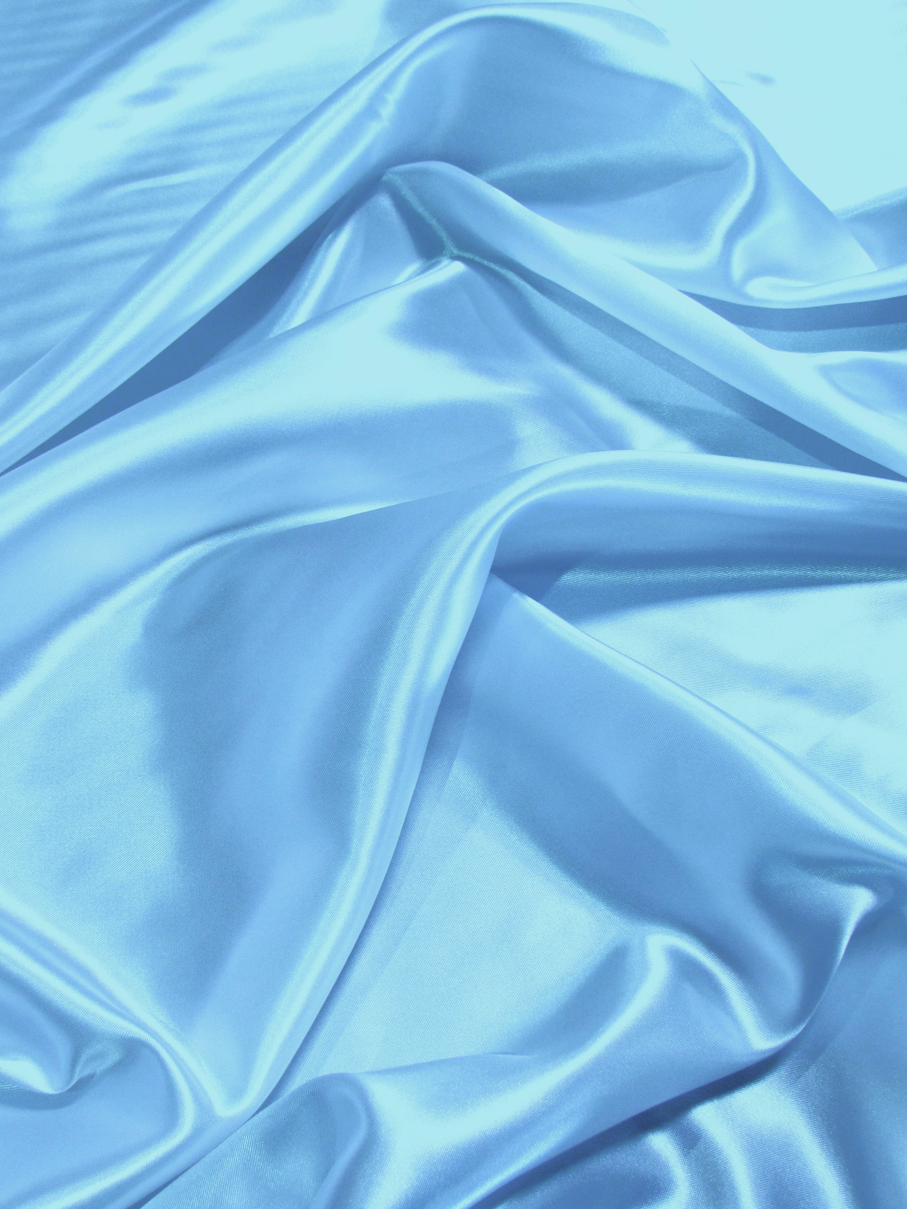 Solid Medium Weight Shiny Satin Fabric / Sky Blue / Sold By The Yard