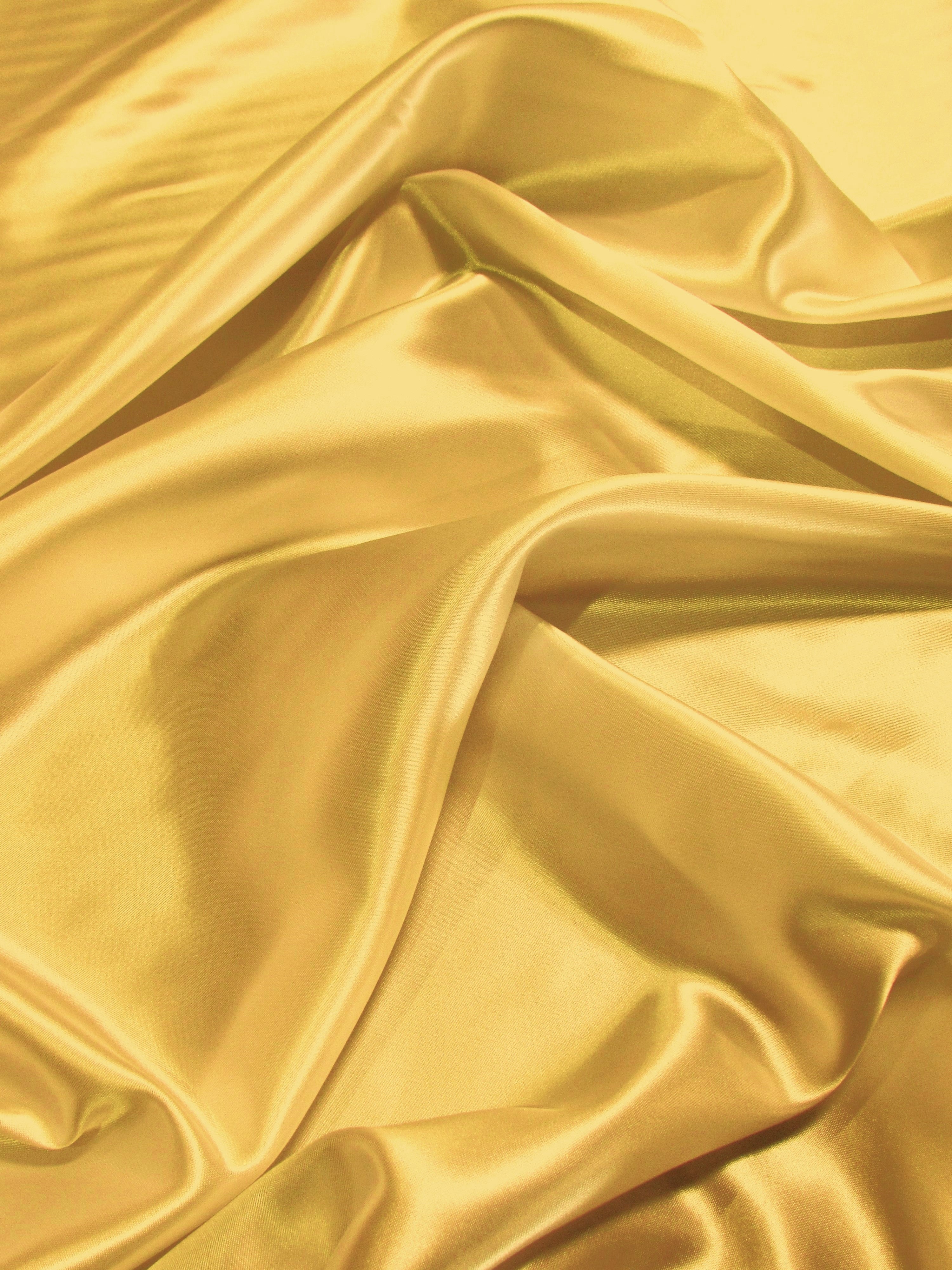 Solid Medium Weight Shiny Satin Fabric / Gold / Sold By The Yard