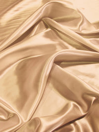 Solid Medium Weight Shiny Satin Fabric / Khaki / Sold By The Yard